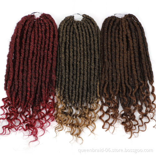 Natural Soft Crochet Braids Synthetic Braiding Hair Extension Faux Locs Crochet Twist Hair With Curly Ends Straight Goddess Locs